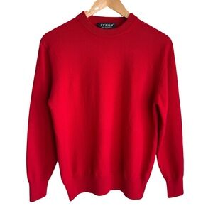 Red Crewneck 100% Cashmere Pullover Sweater Womens Sz M 44 Bold Bright Soft GUC